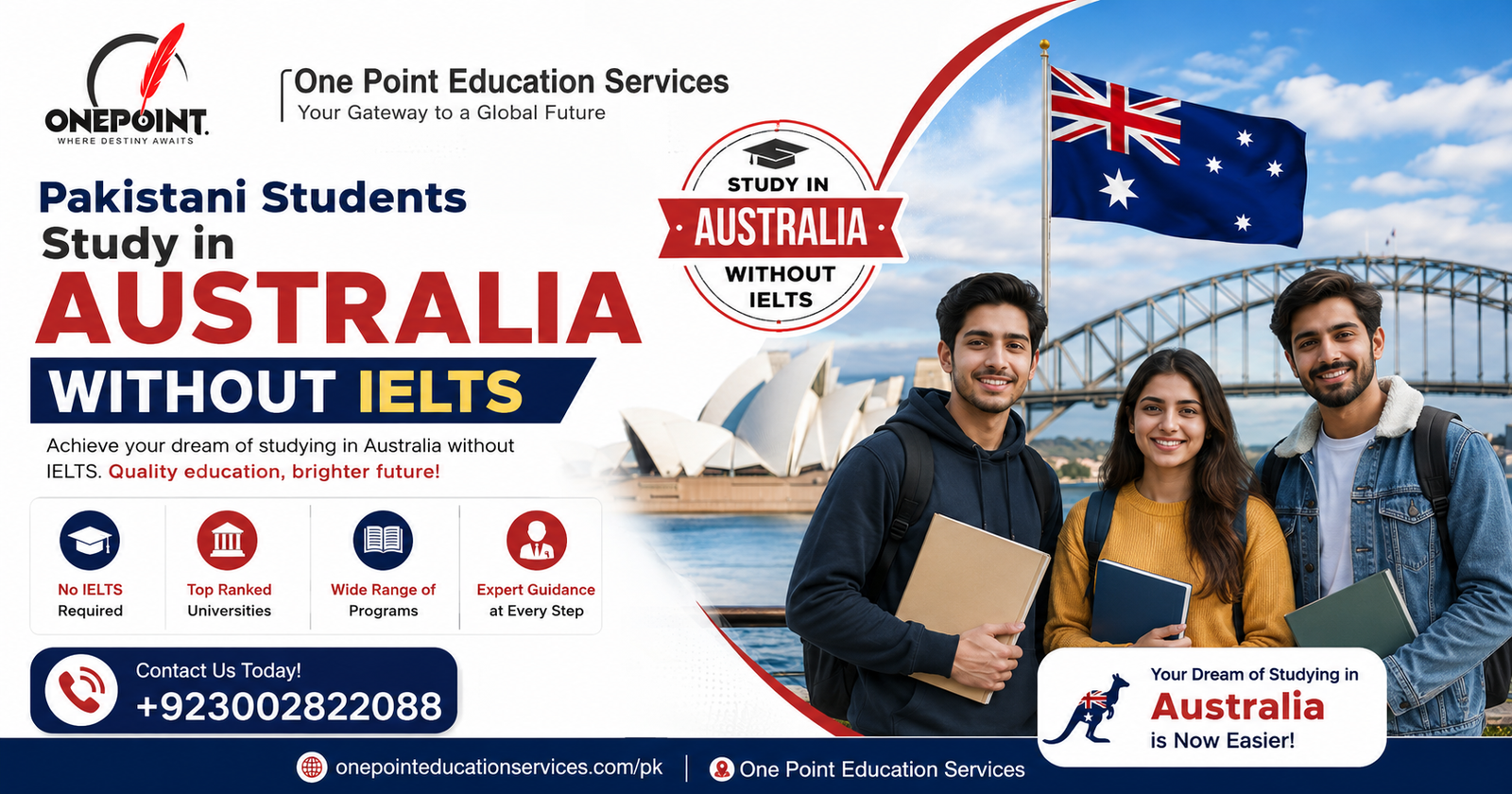 Discover how Pakistani students can study in Australia without IELTS in 2026. Learn eligibility, costs, requirements, and visa process from Lahore.