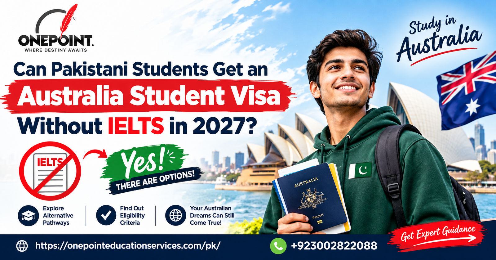 Australia student visa without IELTS for Pakistani students in 2027