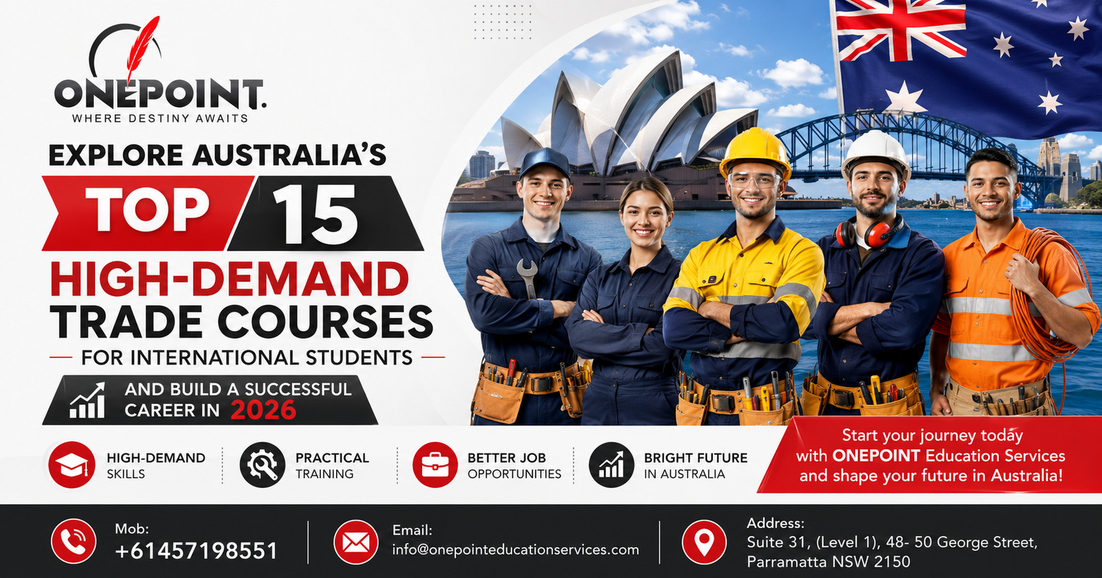 High-demand trade courses in Australia for international students including carpentry, electrical, plumbing, automotive, hospitality, and aged care.